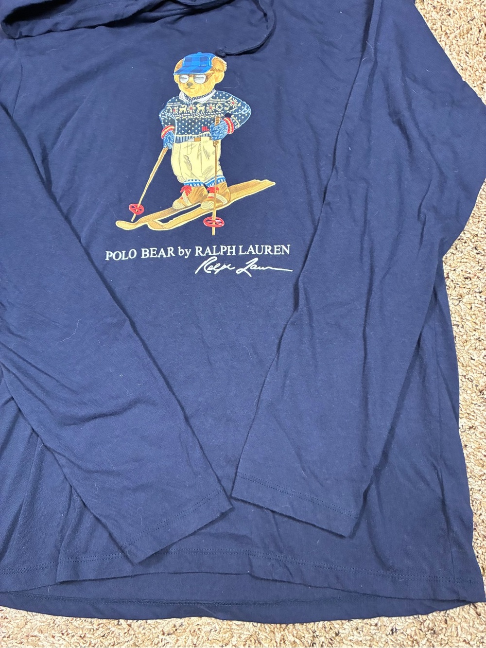Polo Ralph Lauren Bear Ski Logo Pullover Jersey Hoodie Long Sleeve Tee - Picture 3 of 10